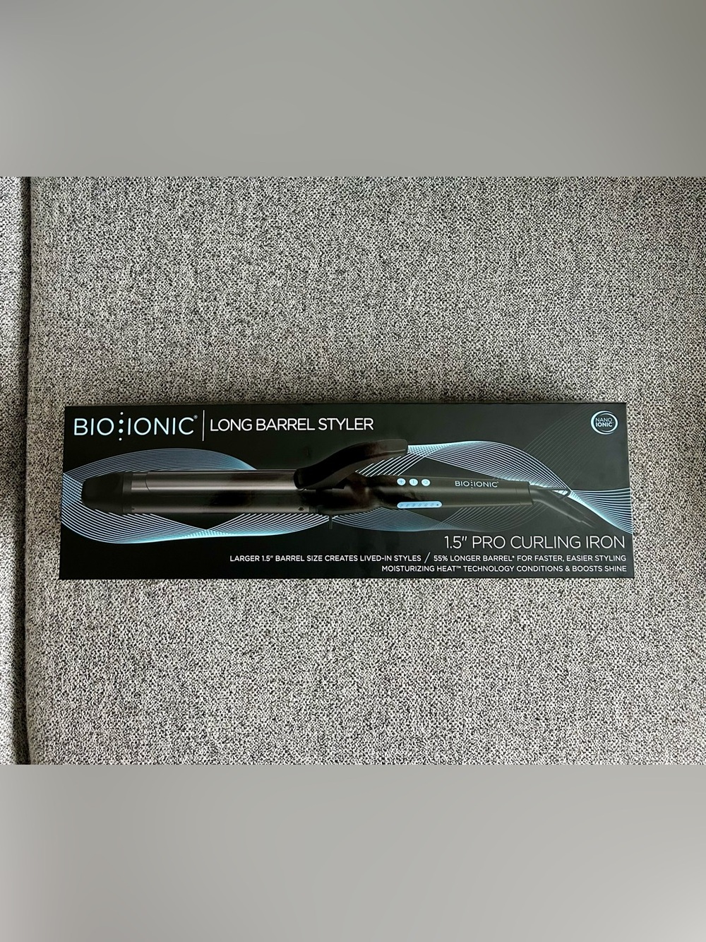 BIO IONIC 1.5" Pro Curling Iron Long Barrel Styler - Black